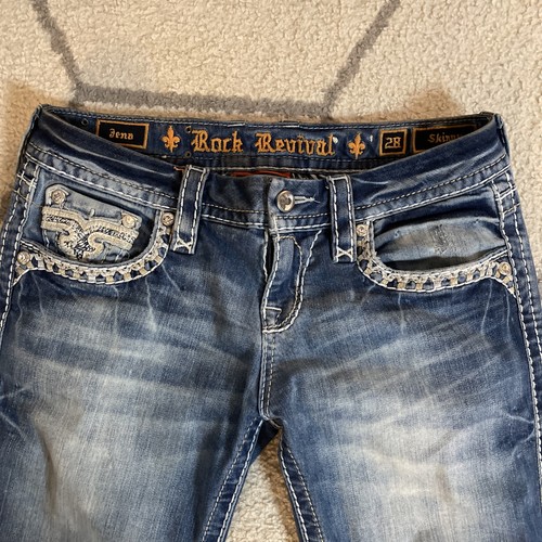 Women's Rock Revival jeans Lot 2 Pair Codee & Jenna Ankle Skinny Sz 28 - Picture 11 of 24
