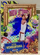 2024 Topps Finest Victor Wembanyama Show Stoppers Blue X-Fractor 1/99 Jersey #!