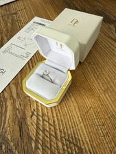 Diamond Factory Platinum 950 Lab Created Cushion Solitaire Ring Size L 1.71ct