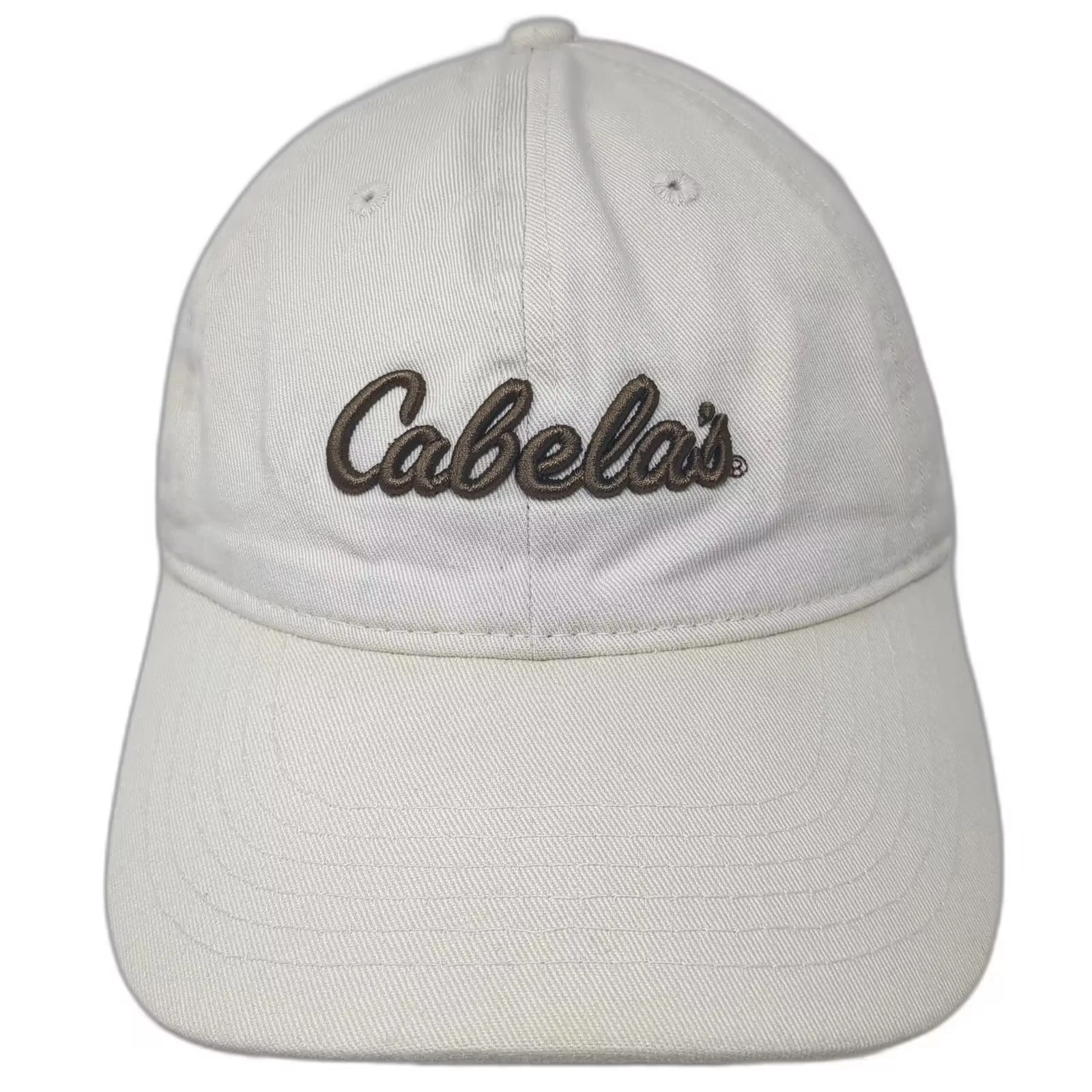 Cabela's Baseball Cap Beige Brown OS Hat Slideback Embroidered Adjustable