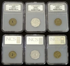 3x Oregon Tokens, graded by NCS Numismatic Conservation Services