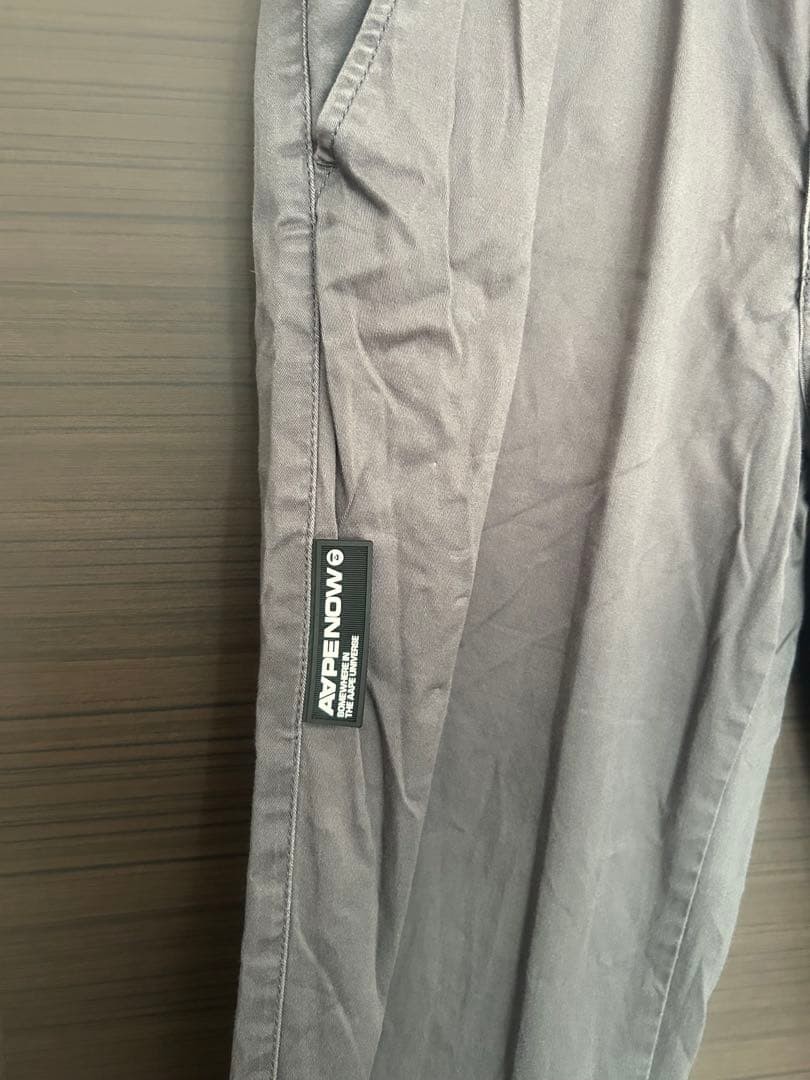 Aape A BATHING APE Cotton Jogger Pants Gray Elastic Waistband M BA0226175 thumbnail 2