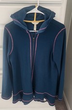 EUC Matilda Jane Medium Make Believe Be Present Jacket Navy Blue Hooded Full Zip