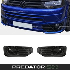 GLOSS BLACK SPORTLINE FRONT FOG LIGHT INSERTS KIT FOR VW TRANSPORTER T5.1 09-15