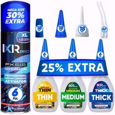 CA Glue with Activator Kit 18x1.75 oz. CA Glue (Thin Medium Thick) 16.9 oz.
