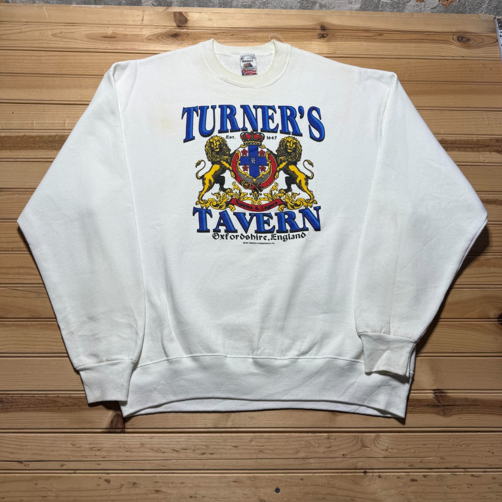 Vintage 1991 Turner's Tavern Oxfordshire England Crewneck Sweatshirt USA Made XL