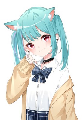 Anime art girls 2d looking at viewer portrait display Custom Gaming 11x17 Poster