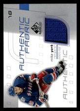 2001 SP GAME USED MIKE YORK AF-MY MINT AUTHENTIC FABRIC HOCKEY NEW YORK RANGERS