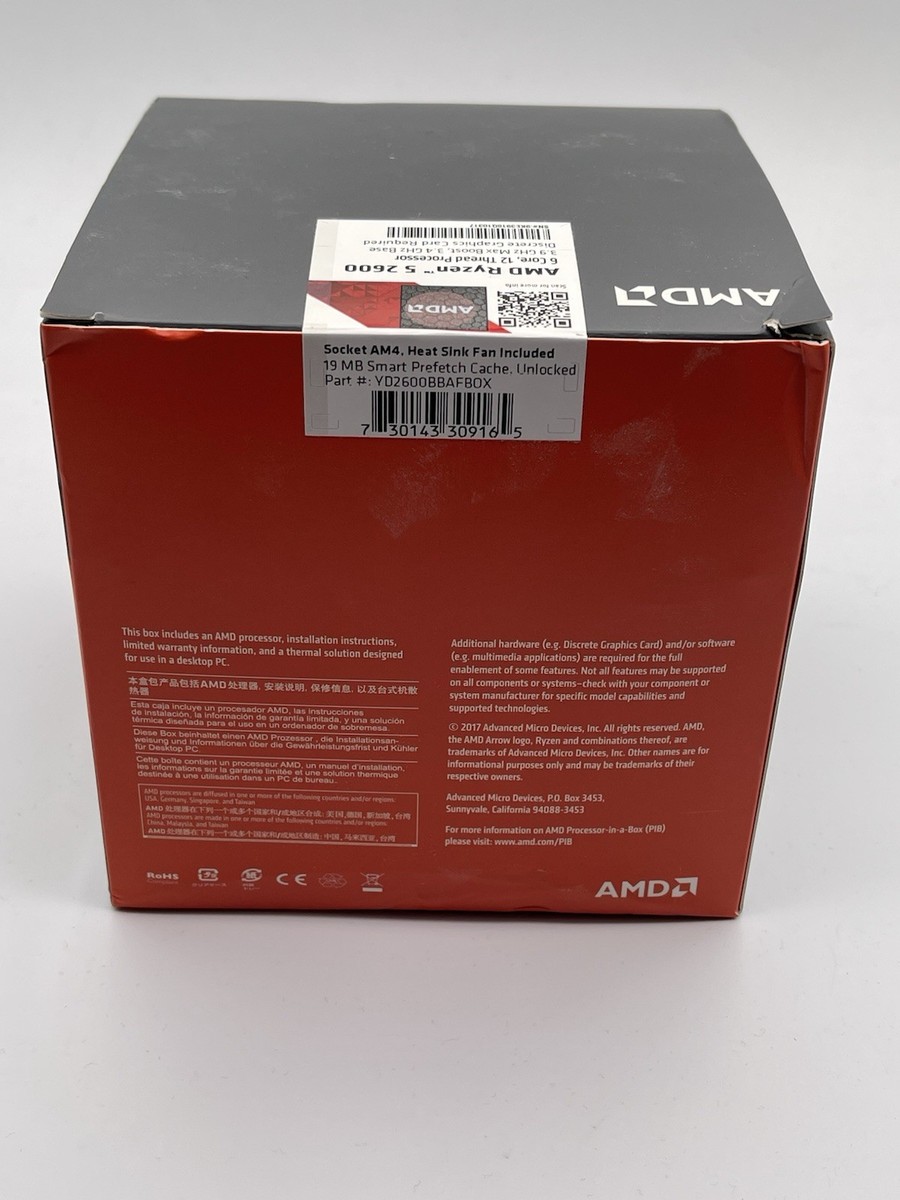 新品 AMD Ryzen 5 2600 BOX Amazon.com: AMD Ryzen 5 2600 Processor with Wraith Stealth