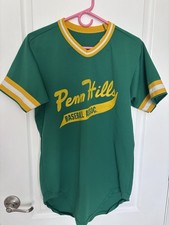 Vintage Wilson Mens Green Yellow Size M Baseball Jersey Penn Hills Usa Made