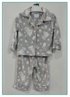 Baby Unisex grau Tatty Teddy Pyjama 2-teiliges Set Nachtwäsche Schlafanzug 3-6 Monate ~ 18 Pfund