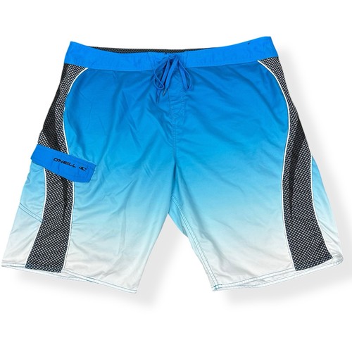 O'NEILL Herren Logo Badeanzug Boardshorts Grinder blau schwarz mit Tasche Y2K Größe 42