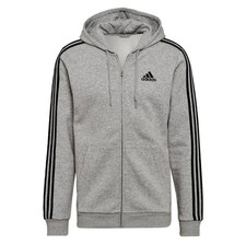 Adidas Men's Essentials Fleece 3-Stripes Full-Zip Hoodie MEDIUM 