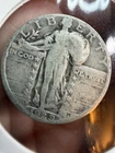 1929 Silver Standing Liberty Quarter Average Circulated.