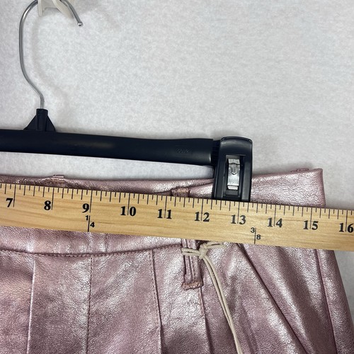 MOTHER Metallic Wide Leg Pants 29 Pleated Starlet Prep Skimp Pinky High Waist - Picture 9 of 17