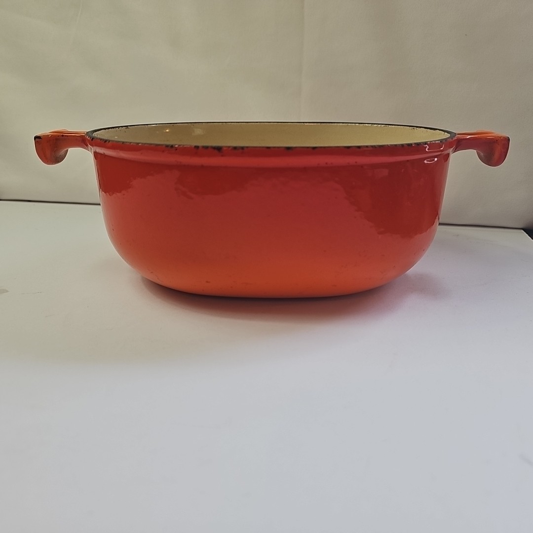 Le Creuset Rare Vintage Enzo Mari La Mama Orange #21 Cast Iron