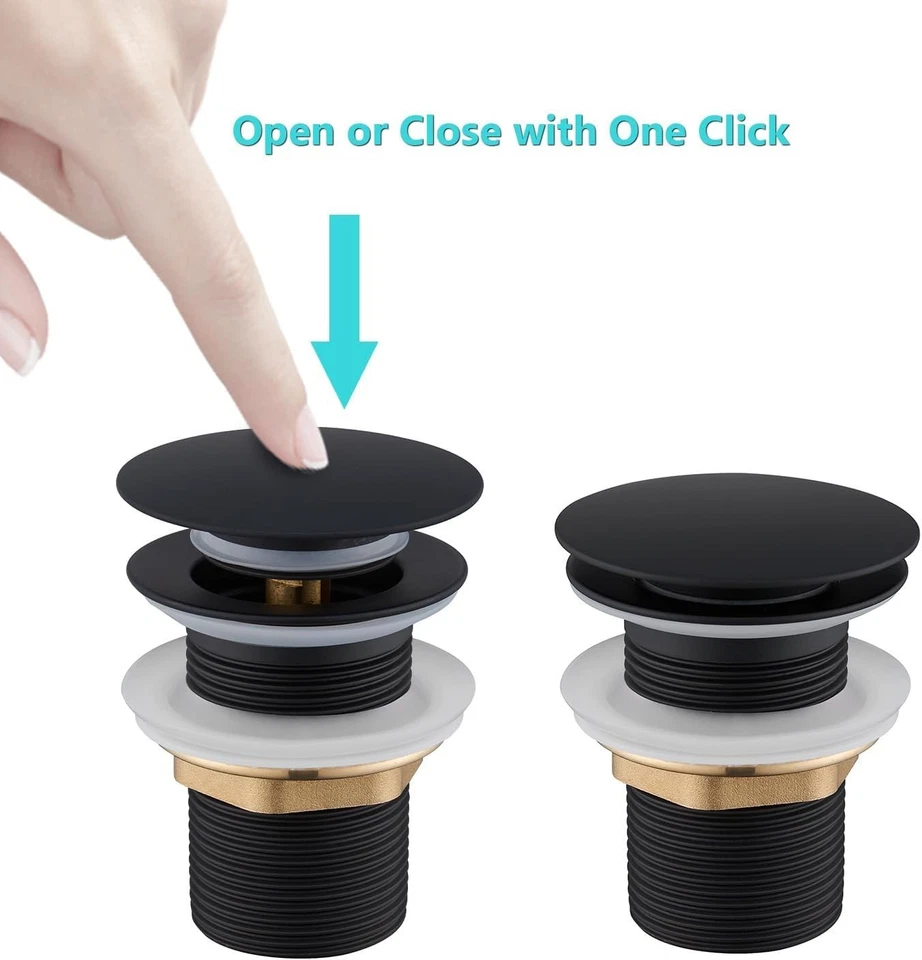 Bonde Lavabo sans Trop Plein Bonde Lavabo Salle de Bain Clic Clac Bonde de Sa... - Photo 3/4