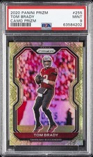 2020 PANINI PRIZM CAMO PRIZM #255 TOM BRADY #/25 PSA 9