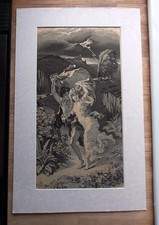 Neyret Freres old Woven Silk Art - The Storm (Pierre Auguste Cot) - Stevengraph