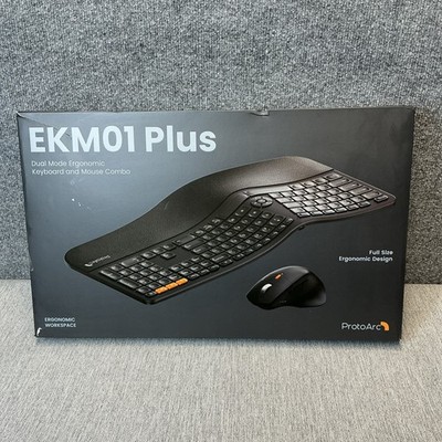 ProtoArc EKM01 Plus Ergonomic Wireless Keyboard Mouse Full Size Ergo Bluetooth