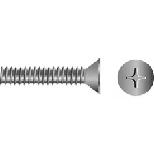 SEACHOICE 307 5/16"-18 x 1-1/2 in Phillips Flat Machine Screw, Plain Steel