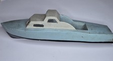 Vintage Hand Built Wooden Model Motor Cruiser Boat RC Pond Boat 1950s/60s Blue
