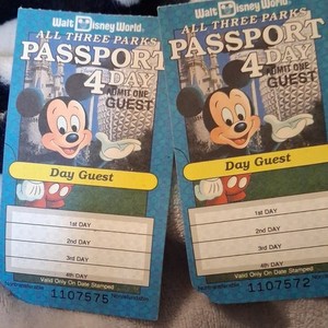 Walt Disney World All Three Parks Passport 4 Day Tickets (2) 