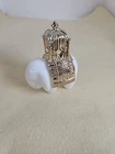 Vtg Avon Milk Glass Royal Charisma Coll.Elephant Perfume Bottle Gold Howdah Cap