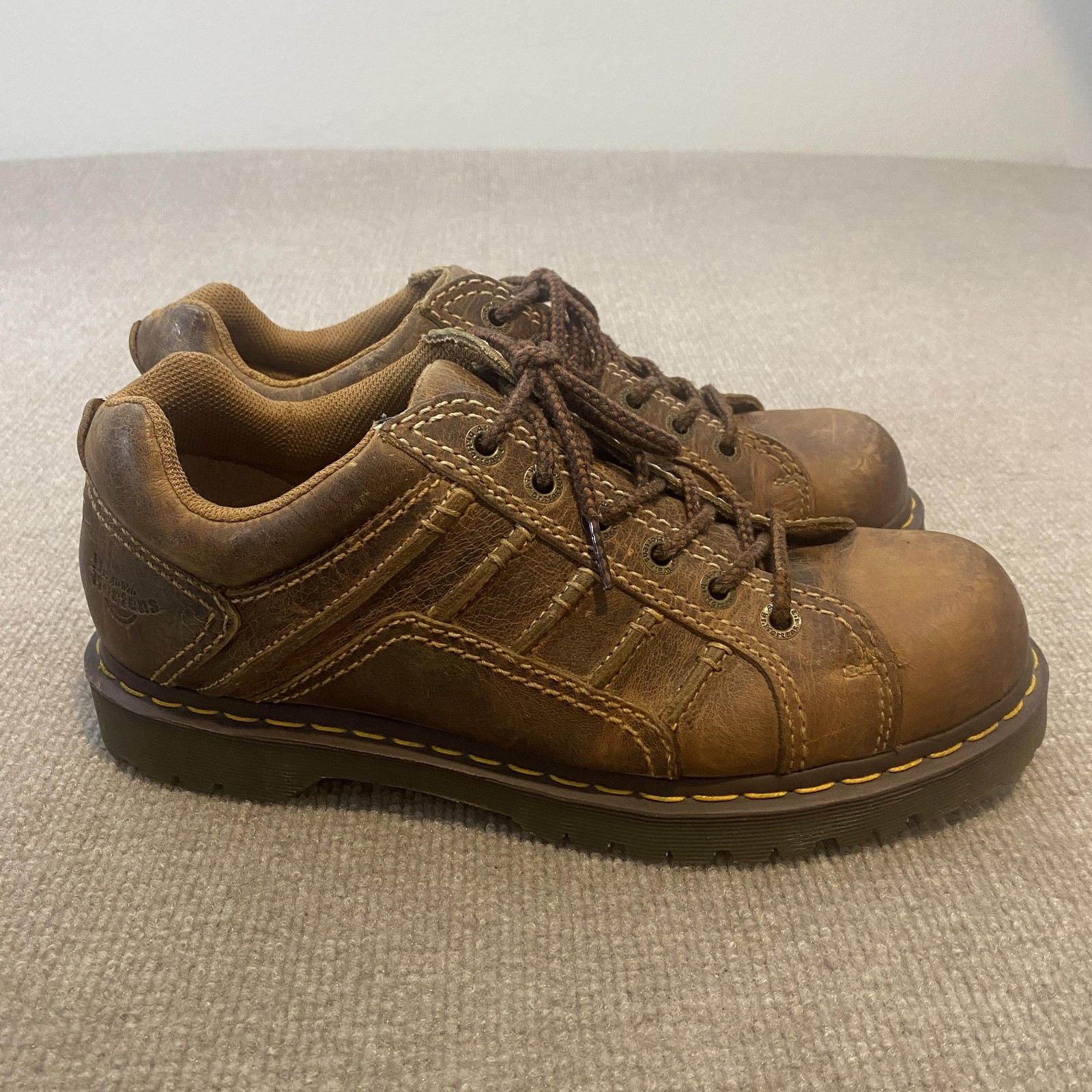 Dr. Martens Keith Shoes Mens Size 11 Brown Leather Slip Resistant Sneakers Work