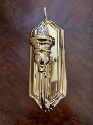 Set of Two Hard-Wired High-Polished Brass Wall Sconces