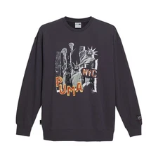 PUMA Nyc Remix Graphic Crew Neck Sweatshirt Mens Grey  62450613