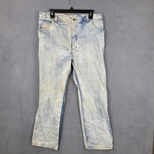 Vintage Acid Wash Jeans Mens 36x30 Light Blue Straight Leg Made in USA 3400