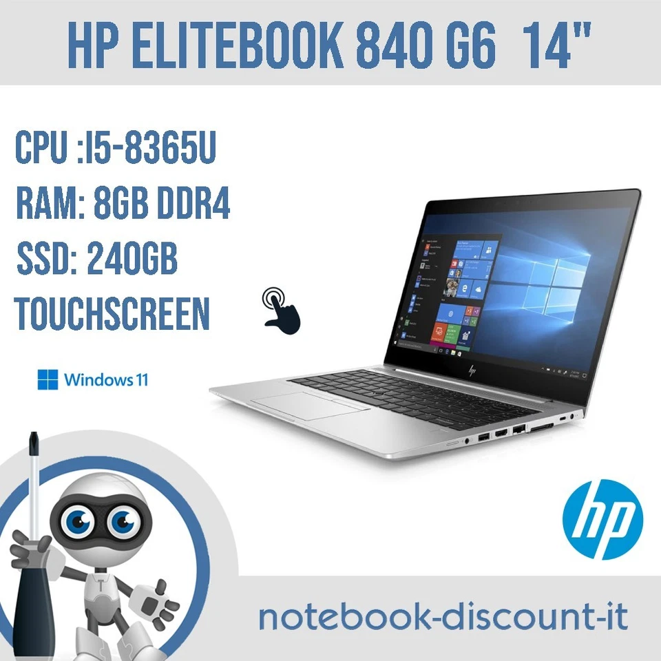 HP EliteBook 840 G6 · i5-8365U · 8GB · 240GB, foto 1 di 5