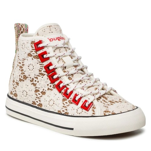 Zapatillas altas Desigual "Beta Saco" de encaje en crema talla EU39/UK6/US8 NUEVAS CON ETIQUETAS - Imagen 1 de 14