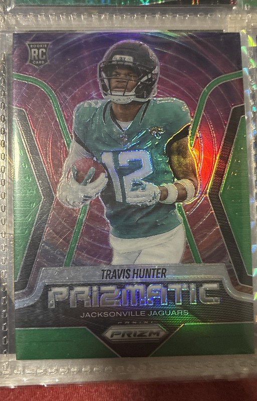 2025 Panini Prizm - Prizmatic Travis Hunter #12 Green Prizm (RC)