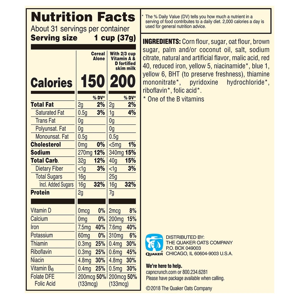 1 УПАКОВКА — хрустящие ягодные хлопья Cap'n Crunch's 40 унций - Изображение 3 из 4