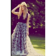 ERIN by ERIN FETHERSTON Black White Floral Maxi Dress Size 0