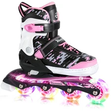 Adjustable Inline Skates Kids Teens Adults Boys Girls Beginner Fun Illuminati...