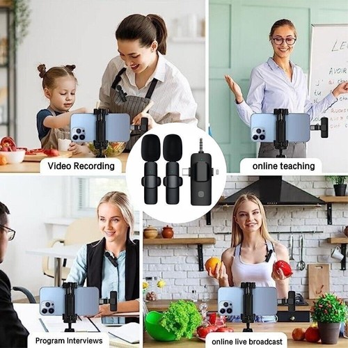 For iPhone/Android Wireless Lavalier Lapel Microphone Audio Video Recording Mic - Picture 11 of 16