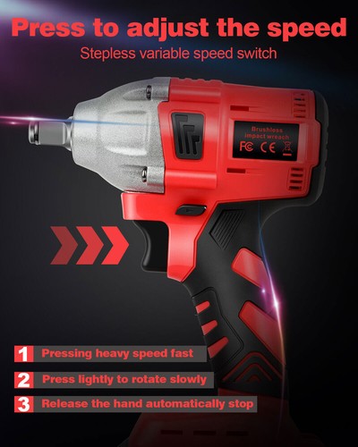 20V 700Nm Cordless Impact Wrench 1/2" High Torque Brushless Drill Battery AUS - Picture 19 of 31
