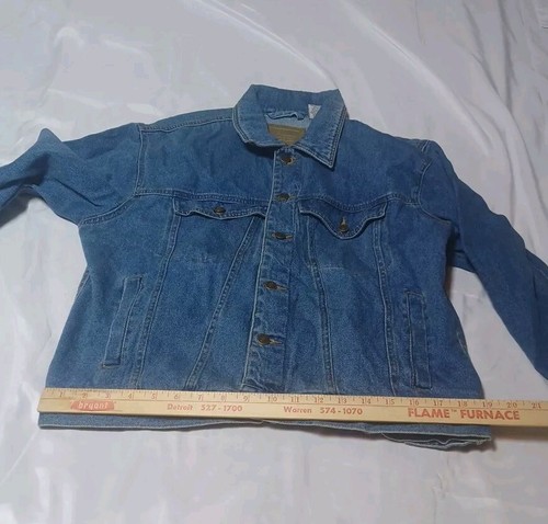 Chaqueta Canyon Guide Outfitters Para Hombre Azul Mediana Denim Zona de Trabajo Manchas - Imagen 8 de 17