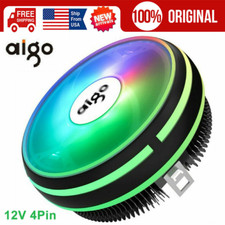 AIGO CPU Cooler Radiator Led Heat Sink Silent 3Pin PC CPU Cooling For Intel AMD