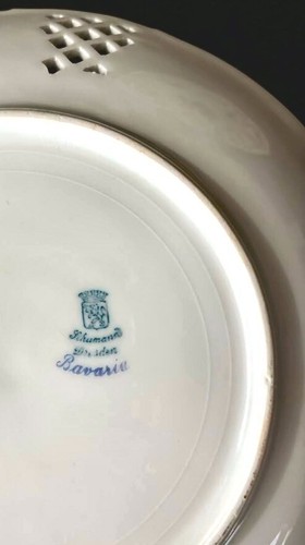 Vintage PAIR Schumann Dresden Bavaria plates reticulated edge 8.25" - Picture 6 of 6