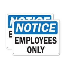  2 Pack OSHA Notice Decal - Employees Only OSHA Notice Sign Decal Metal Plastic