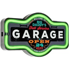 Big Daddy's Garage Neon LED Light Rope Marquee Sign For Bar, Game Room, Man Cave