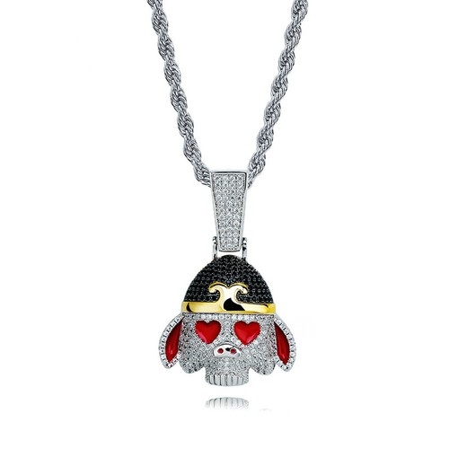 Hip Hop Money King Pendant Necklace 5A Zircon 18k Real Gold Plated Mens Jewelry - Picture 14 of 22