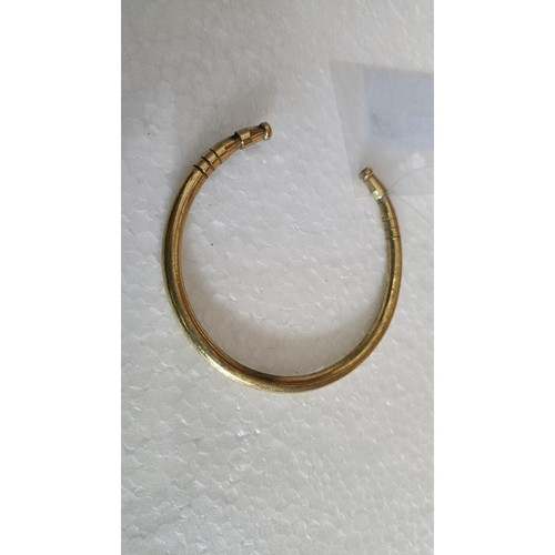 Brazalete Cuff Kada De Latón Bañado En Oro Para Hombres (3586) - Picture 4 of 5