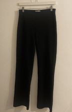 Vintage 90s Morgan Black Boot Cut Flare Trousers w Elasticated Waist 29 inch