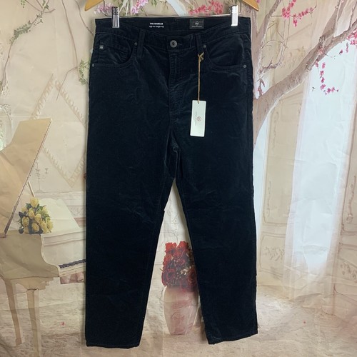 NEW Ag Goldschmied Isabelle high Rise Crop in Velvet jeans Super Black Size 30 - Picture 2 of 10