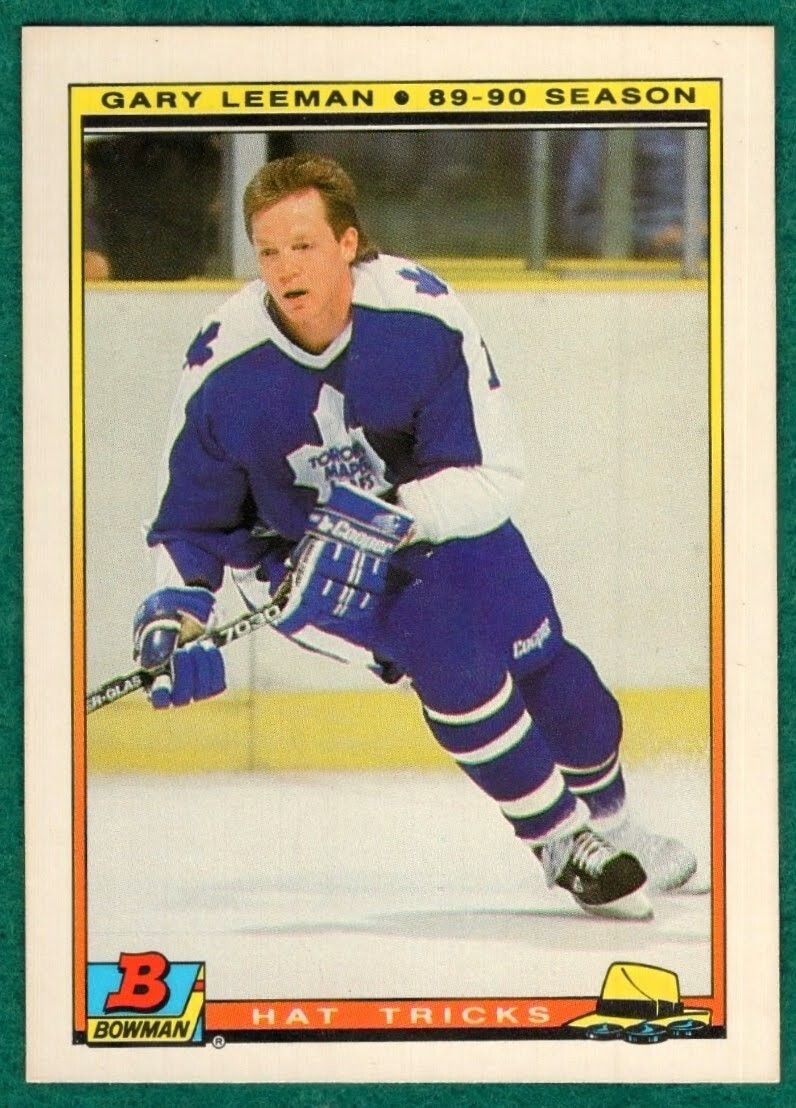 Gary Leeman - 1990-91 Bowman Hat Tricks #10 - Toronto Maple Leafs Hockey Card